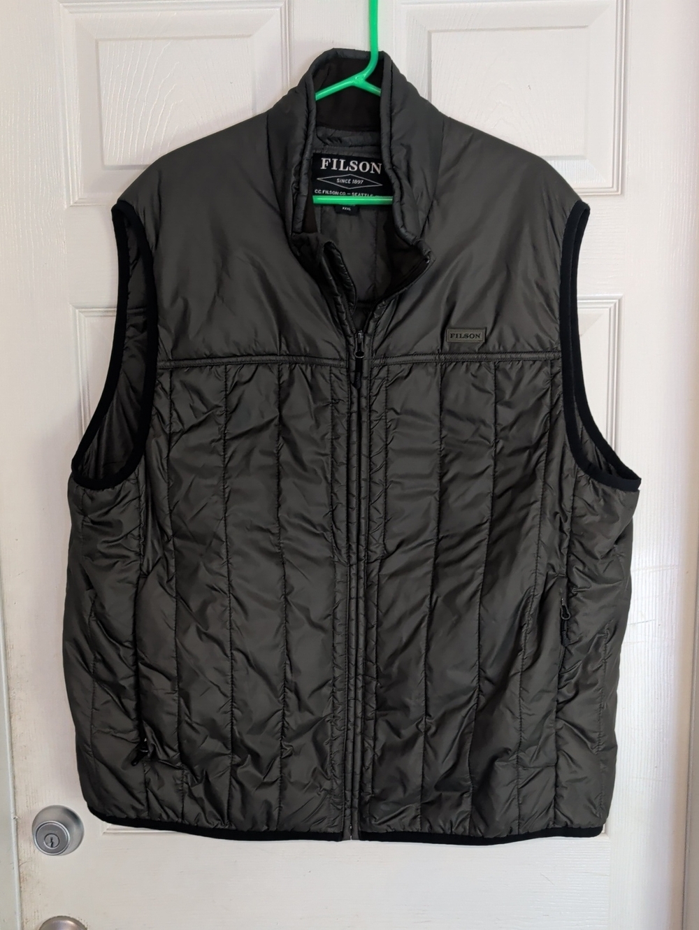 FILSON Ultra-Light Vest Olive Grey Full Zip Primaloft Outdoor Men's XXXL